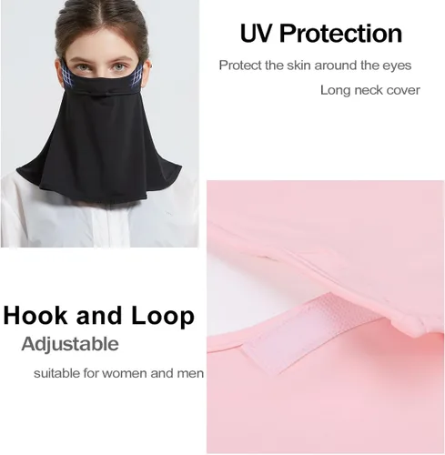Miniatura 4 de WRELS UPF 50+ Unisex Cubrecara Transpirable y Refrescante con Protección UV para el Sol, con Elástico para las Orejas, Bufanda para el Cuello