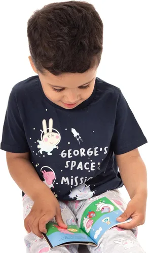 Miniatura 3 de Peppa Pig George Pyjamas Boys Girls Space T Shirt Trousers Pjs With Story Book