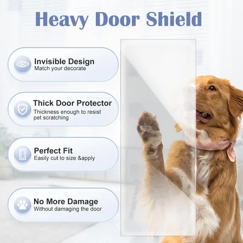 Miniatura 2 de Protector de arañazos de puerta contra arañazos de perros, 200 x 8.3 pulgadas, protector de arañazos para puerta de perro, cinta disuasoria ultra