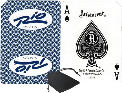 Miniatura 21 de Cyber-Deals Authentic Las Vegas Casino Table-Played Playing Cards – 52 Cards Each, No Jokers – Variety of Casinos & Colors Aliante - White/Blue