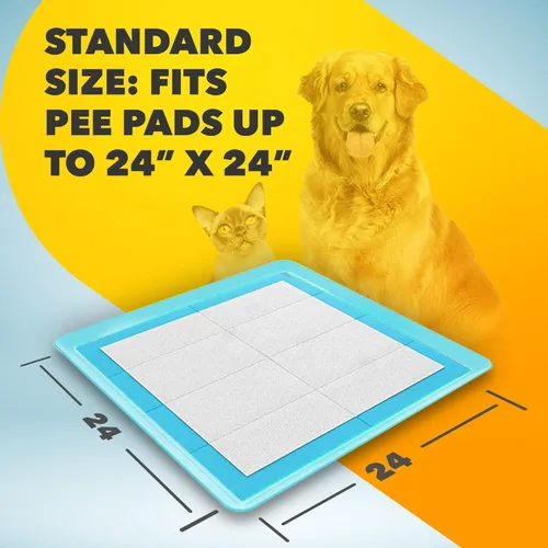 Miniatura 3 de TidyFriend - Bandeja para almohadillas de entrenamiento de 24 x 24 pulgadas, soporte de silicona para almohadillas de entrenamiento para cachorros