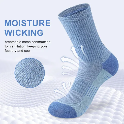 Miniatura 2 de cuangya Calcetines deportivos de compresión acolchados para mujer, 5 pares