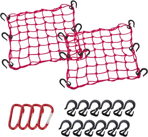 Miniatura 9 de Red de carga de 15 x 15 pulgadas que se estira a 30 x 30 pulgadas con ganchos gruesos, núcleo de látex natural, malla ajustada de 2 x 2 pulgadas