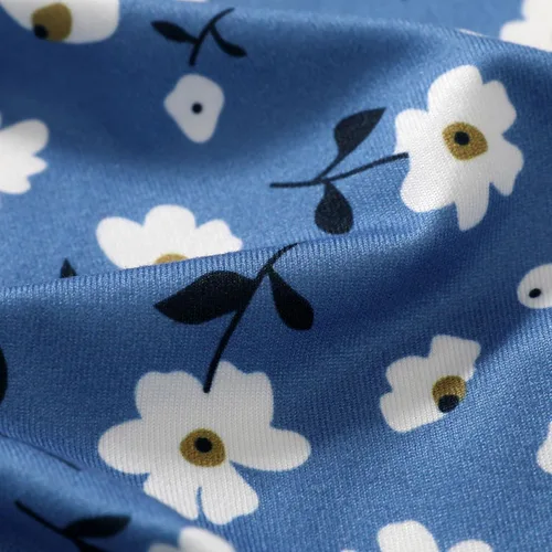 Miniatura 7 de CBHAIBLYD Ropa para bebé recién nacida, mameluco con volantes, manga larga, floral, traje de otoño con diadema