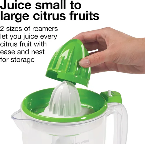 Miniatura 4 de Proctor Silex Máquina Exprimidora Eléctrica de Cítricos, Jarra Grande de 34 oz, Activada por Presión, 2 Conos Extractores para Frutas Grandes
