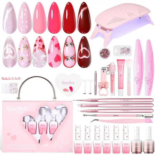 Miniatura 22 de Kit de Esmalte de Uñas en Gel Beetles con Luz UV - Juego de 31 Esmaltes de Uñas en Gel de Color Popular con Base y Capa Superior Mate y Brillante