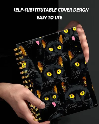 Miniatura 4 de Cuaderno de espiral para mujer, cuadernos universitarios A5 de 6 x 8.4 pulgadas, 120 páginas (60 hojas) diario rayado con papel grueso de alta