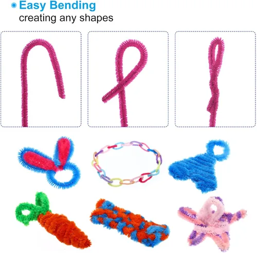 Miniatura 5 de PATIKIL Limpiapipas de 12 pulgadas, paquete de 300 tallos de felpilla flexibles para bricolaje, manualidades, decoración de fiestas, manualidades