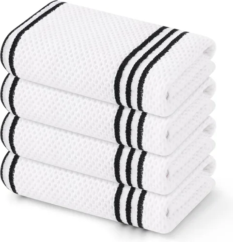 Miniatura 58 de Mordimy Toallas de cocina 100% algodón con tejido de gofre, 13 x 28 pulgadas, paños de cocina súper suaves y absorbentes para secar platos, paquete
