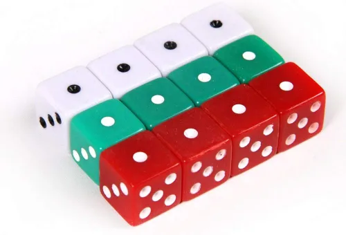 Miniatura 5 de hand2mind Dados de puntos rojos, verdes y blancos (juego de 144)
