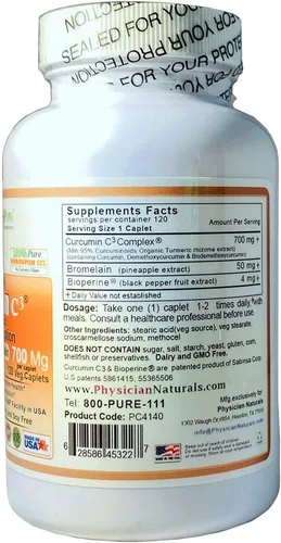 Miniatura 2 de Ultra Curcumina Tiempo Liberación w Bioperine 700mg 120 Pestañas MAX Absorción