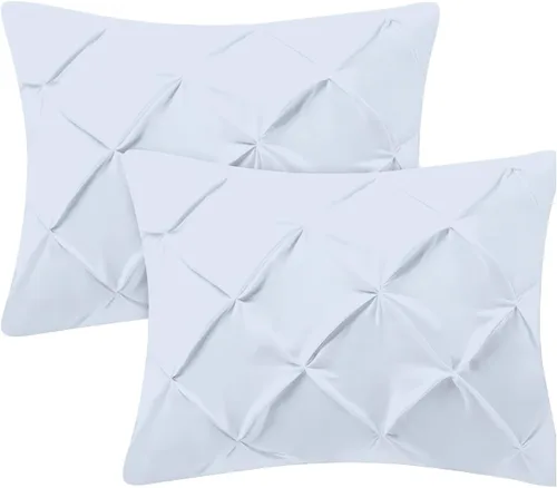 Miniatura 9 de Kotton Culture Juego de 2 fundas de almohada plisadas de 24 x 24 pulgadas, fundas de almohada decorativas, 100% algodón egipcio de 600 hilos, aptas