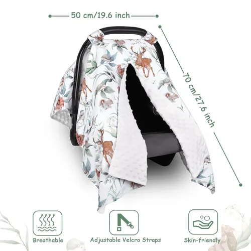Miniatura 5 de TANOFAR Funda para Asiento de Coche para Bebé, Toldo para Asiento de Coche con Apertura Peekaboo para Bebés, Toldo Suave y Transpirable