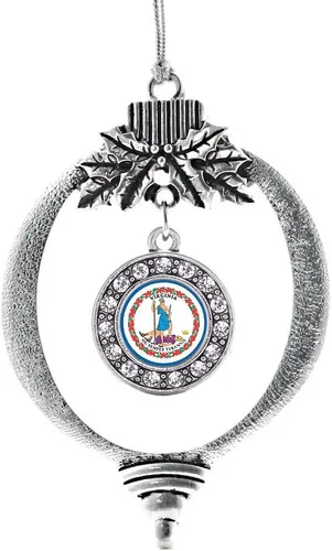 Miniatura 142 de Inspired Silver - Twin One - Adorno festivo de Navidad de plata - Adorno festivo de árbol de Navidad con dije de círculo y circonita cúbica