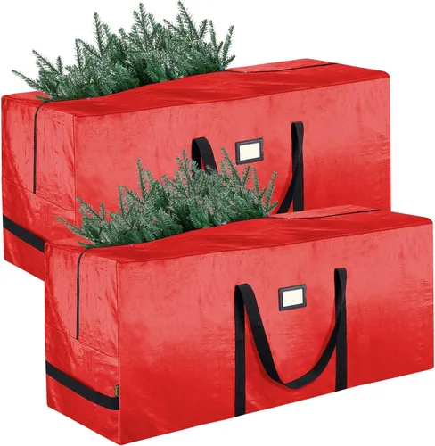 Miniatura 13 de BALEINE Bolsa de almacenamiento para árbol de Navidad de 7.5 pies, bolsa para árbol de Navidad artificial extragrande resistente con asas reforzadas