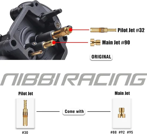 Miniatura 3 de Carburador NIBBI PE17 con filtros de aire de 48 mm, kit de carburador de 17 mm - Compatible con Dirt Bike Pit Bike Apollo TaoTao Lifan Kayo SSR