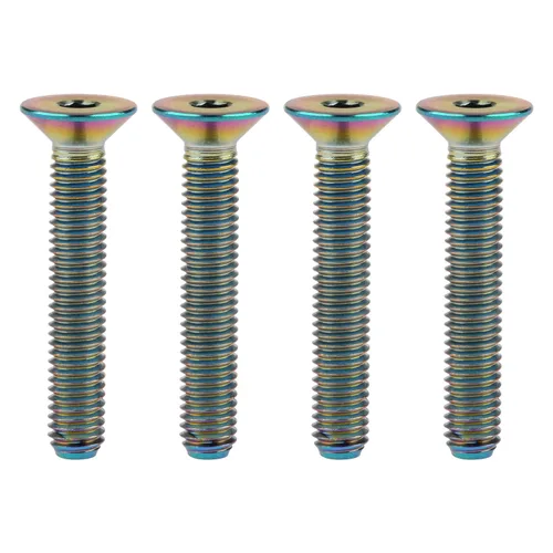 Miniatura 9 de Titanium Ti M5x10 12 15 20 0.984 in cabeza plana avellanada Tornillos hexagonales Tornillos de cabeza plana, paquete de 4 (M5x10mm, Negro)