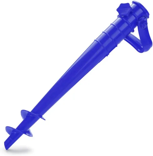 Ancla de arena de plástico para sombrilla de playa, libre de óxido y tamaño para sombrillas finas (azul)