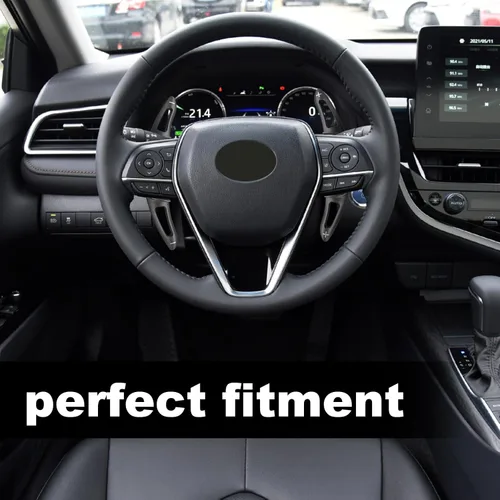 Miniatura 7 de Fundas Negras para Extensiones de Paletas de Cambio de Volante Compatibles con Toyota Camry 2018-2023 Corolla RAV4 Avalon 2019-2023 Decoración