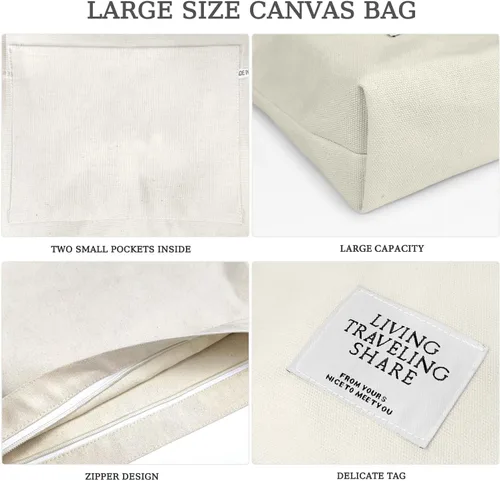 Miniatura 22 de Bolsa de lona con diseño de bolsillo externo, aspecto elegante, correa de hombro ajustable