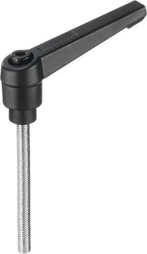 Miniatura 10 de uxcell Manija de palanca de sujeción ajustable M5 x 0.787 in óxido negro métrico acero al carbono macho roscado perillas de mano con botón