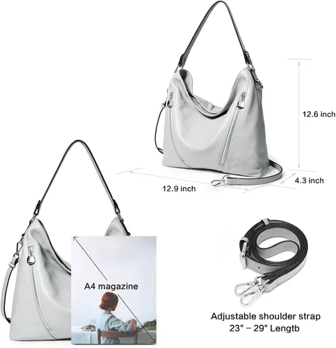 Miniatura 5 de BOSTANTEN Bolso de cuero para mujer, diseño de bolsos de hombro, Hobo