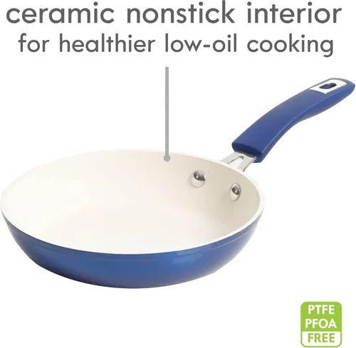 Miniatura 3 de Kenmore Arlington - Utensilios de cocina de inducción de aluminio forjado con revestimiento de cerámica antiadherente con asas de baquelita, juego