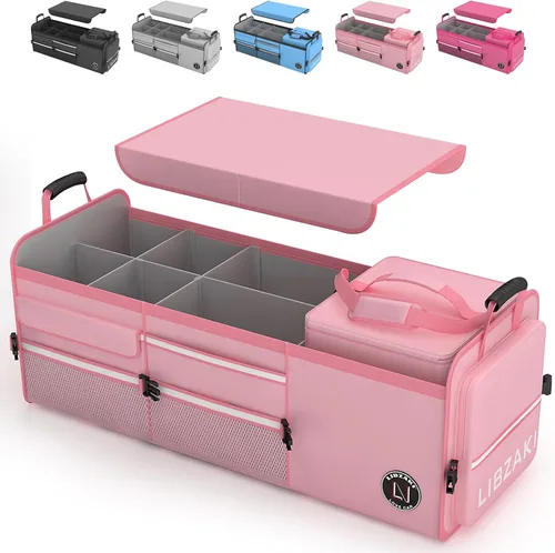 Miniatura 9 de LIBZAKI - Organizador de almacenamiento para maletero de automóvil, caja de almacenamiento plegable para auto, camión, SUV, color negro