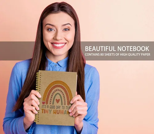 Miniatura 2 de Knibeo Cuaderno de arcoíris para profesores, los mejores regalos para profesores, cuaderno de papel kraft, cuaderno encuadernado en espiral bohemio