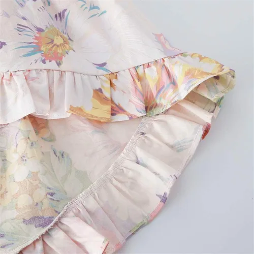 Miniatura 3 de Vestido de bebé de algodón casual de verano floral vintage para niñas