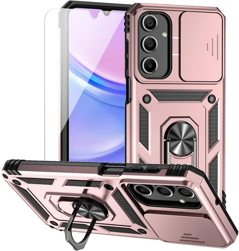Miniatura 15 de Funda para Samsung Galaxy A16 5G con cubierta para lente de cámara, protector de pantalla HD, doble capa de grado militar, probada contra caídas