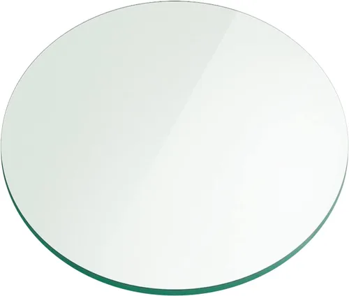 Miniatura 20 de Fab Glass - Mesa redonda de cristal de 48 in, grosor de 3/4 in, cristal pulido plano templado, Vidrio, Transparente