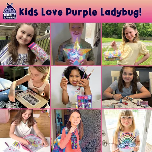 Miniatura 7 de PURPLE LADYBUG Haz tu propio kit de manualidades con pompones para niñas de 8 a 12 años, regalos para niñas de 6 a 12 años, kit de costura