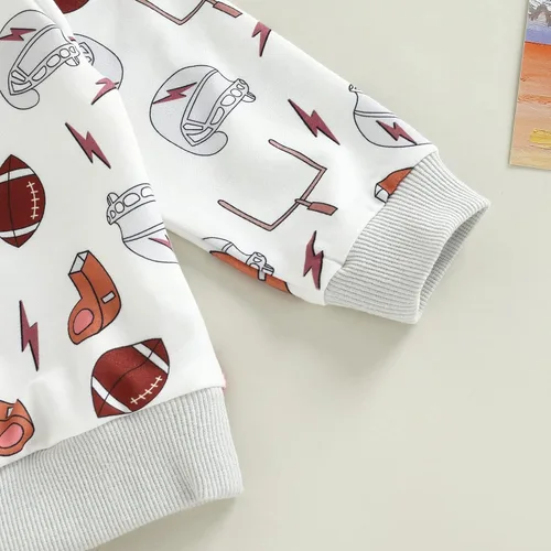 Miniatura 6 de Conjunto de 2 piezas de ropa de otoño e invierno de punto gofre, sudadera de manga larga y pantalones