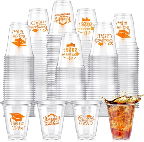 Miniatura 13 de Eaasty 200 tazas de graduación de 12 onzas 2026 vasos de plástico desechables para la clase de 2026, fiesta de graduación, felicitaciones, Azul
