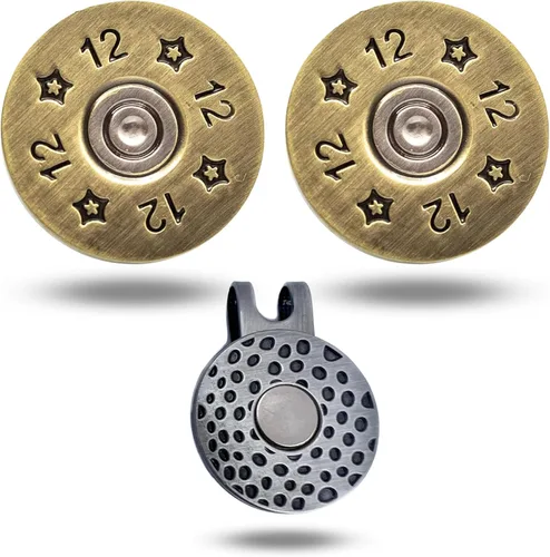 Miniatura 3 de Full Metal Markers Marcador de pelota de golf de metal magnético único calibre 12 con clip para sombrero para hombres y mujeres escopeta