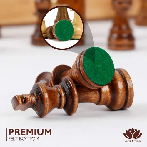 Miniatura 4 de Edición Coleccionista Piezas de Ajedrez Madera Monedas Peones Ajedrez Piezas de Estatuilla (3.75 Pulgadas Marrón - Blanco)