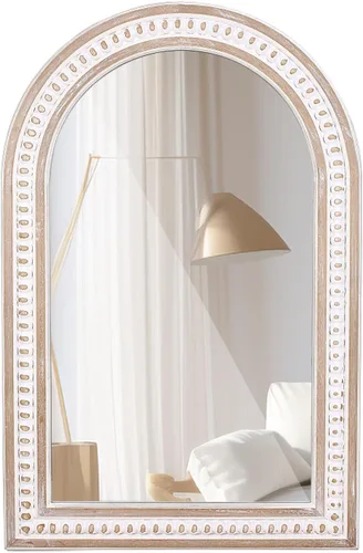 Miniatura 15 de Espejo de pared redondo de madera rústica de 24 pulgadas, espejos circulares decorativos para baño sobre fregadero, sala de estar, entrada, Estilo 2