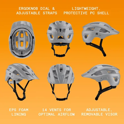 Miniatura 2 de Retrospec Retrospec Rowan - Casco de bicicleta de montaña para adultos, estilo MTB con visera extraíble e interior de espuma EPS para hombres
