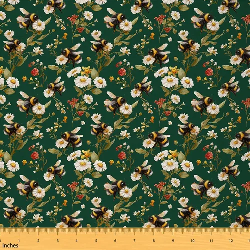 Miniatura 15 de Rustic Flowers Indoor Outdoor Fabric,Retro Floral Soft Flannel Polyester No Stretch Farmhouse Style Crafts & Sewing Supplies DIY Fabrics,1 Yard