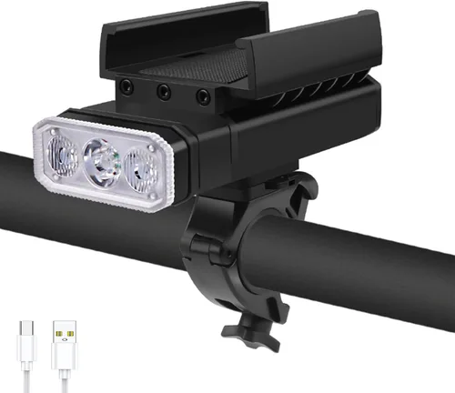 Miniatura 11 de 17* LED 4800 Lumen Bike Lights, USB-C Rechargeable Bicycle Light, Super Bright Bike Lights for Night Riding, IP65 Waterproof Bicycle Headlight for