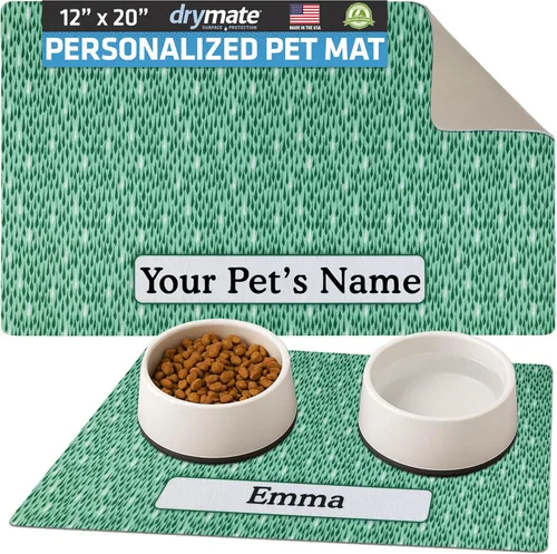 Miniatura 11 de Drymate Mantel individual personalizado para tazón de mascotas, tapete personalizado de alimentación de alimentos para perros y gatos, tela Lino