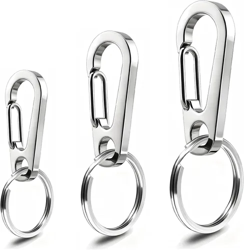 Miniatura 8 de Clips para placa de identificación para perro, paquete de 2 unidades, clip rápido de acero inoxidable 304 de varios tamaños con anillos/soporte