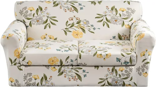 Miniatura 17 de Fundas elásticas para sofá de 1/2/3 cojines, funda estampada con fundas de cojín de asiento separadas, fundas de sofá lavables, protector de muebles