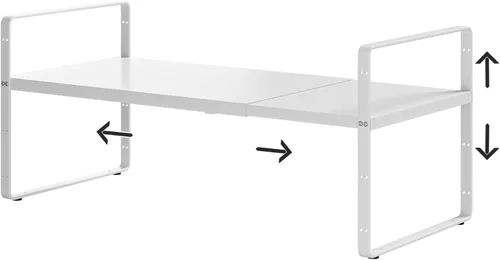 Miniatura 13 de Organizadores de estantes de gabinete expandibles de 16.5 a 27 pulgadas de largo, extensor de estantes de metal apilables para almacenamiento
