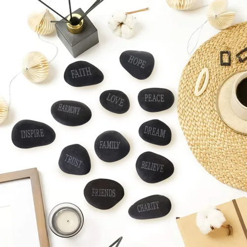 Miniatura 7 de 12 piedras para bricolaje grabadas inspiradoras piedras de jardín pulidas inspiradoras, estimulación natural, decoración curativa personalizada
