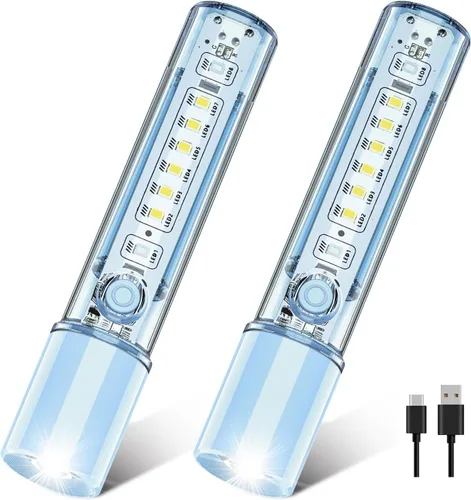 Miniatura 11 de VAVOFO Linterna LED, cuerpo de aluminio, linterna LED EDC púrpura - USB-C recargable, impermeable, enfoque de zoom, 3 modos, estroboscópico