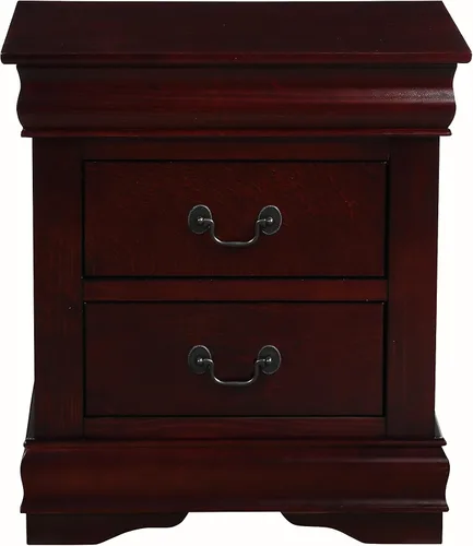Miniatura 4 de Mesitas de noche para dormitorio, mesitas de noche de madera con 2 cajones para el hogar, mesita de noche, muebles de almacenamiento grandes (cereza)