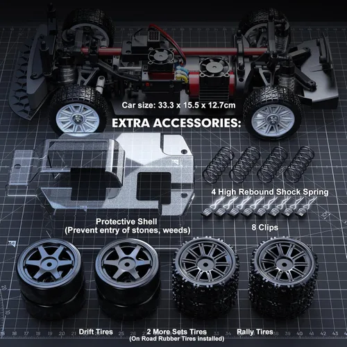 Miniatura 6 de MJX Hyper GO 14303 1/14 Citroen C3 Fast RC Cars para Adultos, Max 40mph RC Drift sin Escobillas con Giroscopio, 4WD RTR RC Rally de Alta Velocidad