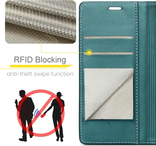 Miniatura 6 de FLIPALM Funda tipo cartera para Samsung Galaxy S10+/S10 Plus de 6.4 pulgadas, con bloqueo RFID, tarjetero y función atril de piel sintética, funda
